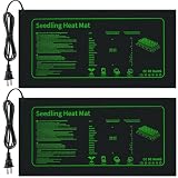 LOCONHA Seedling Heat Mat for Seed Starting,10' x 20.75' Waterproof Heating Pad for Indoor Plants Germination (Black 2 Pack)