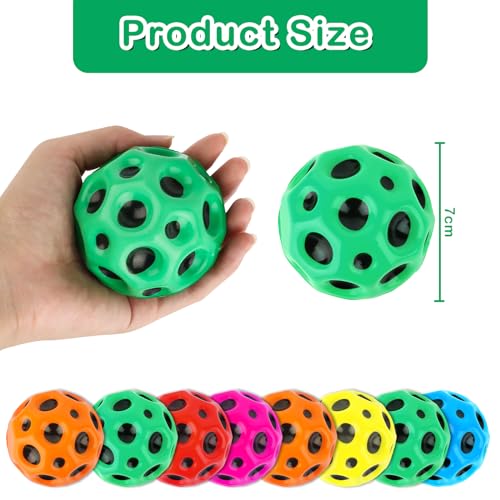 NVIYAM 8 Stück Moon Ball - Hohe, springender 7cm Spaceball, leicht zu greifen und zu fangen, galaxy mit knallendem Geräusch, lava springtoy