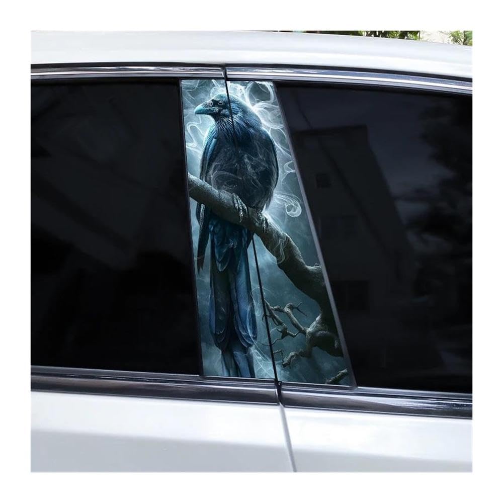 Body Parts 2pcs Car Window Pillar Decals Horror Skull Decoration Stickers DIY Car B-Pillar Stickers(J)