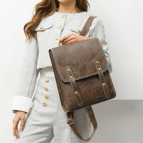 Image of Kraptick Stylish Casual Backpack | PU Leather Laptop Bag for Office, College & Travel | Lightweight & Spacious Daypack | Fits 13.3 inches Laptop | Fashionable & Durable Backpack for Women