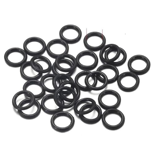 50 abalorios de posicionamiento de junta tórica de goma elástica para hacer pulseras de cuero, surtido de silicona, junta de arandela, anillo de sellado, agujero de 0.315 in, color negro