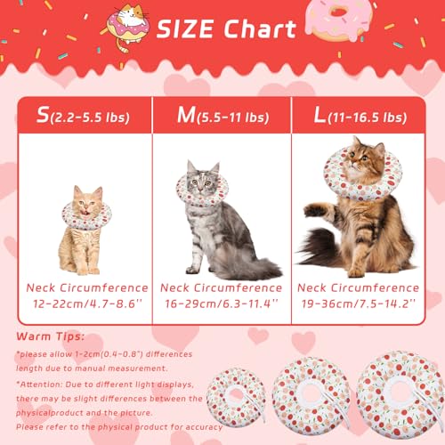 Seyezo Cat Cone Collar Soft, Adjustable Cat Recovery Cone, Pink Cherry, S - Image 2
