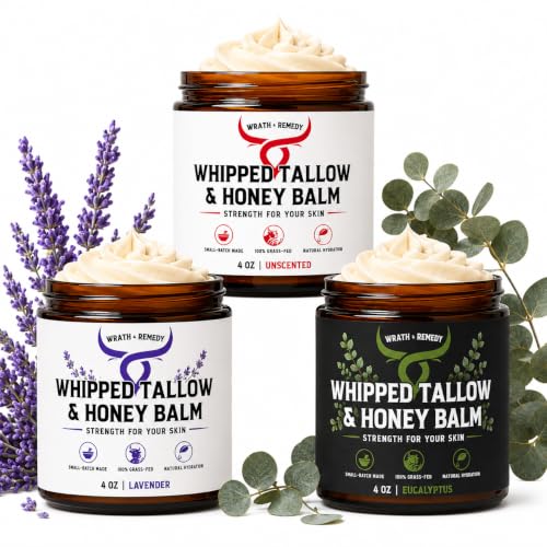 Organic Beef Tallow for Skin, Made in USA, Handcrafted, 4 oz (Pack of 3)