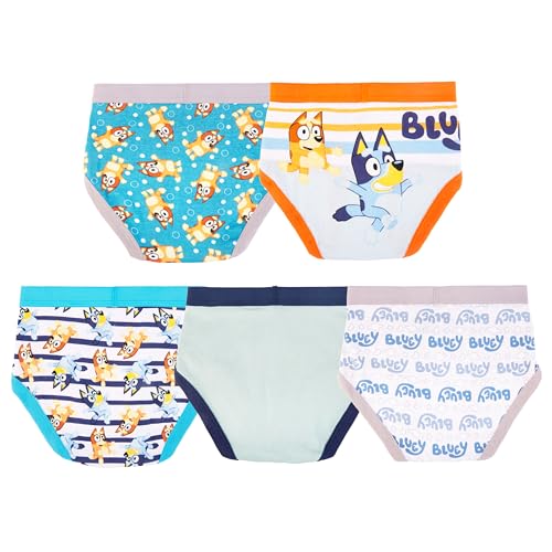 Bluey boys Briefs of 100% Combed Cotton Underwear Briefs, Sizes 18m, 2/3t, 4t, 4, 6, and 82