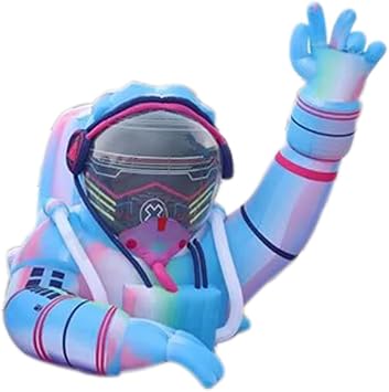 Giant Inflatable Spaceman Inflatable Astronaut with Air Blower for Outer Space Galaxy Planet Theme Exhibitions, Planetariums, Schools, Mall Decoration Spaceman with Left Hand Raised, 1