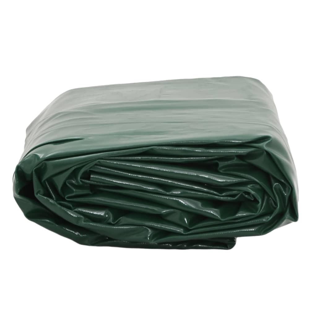 Telone verde in tela con rivestimento in PVC, 2,5 x 4,5 m, 650 g/m², impermeabile, antistrappo, resistente alle intemperie, con occhielli, per giardino, costruzione, campeggio
