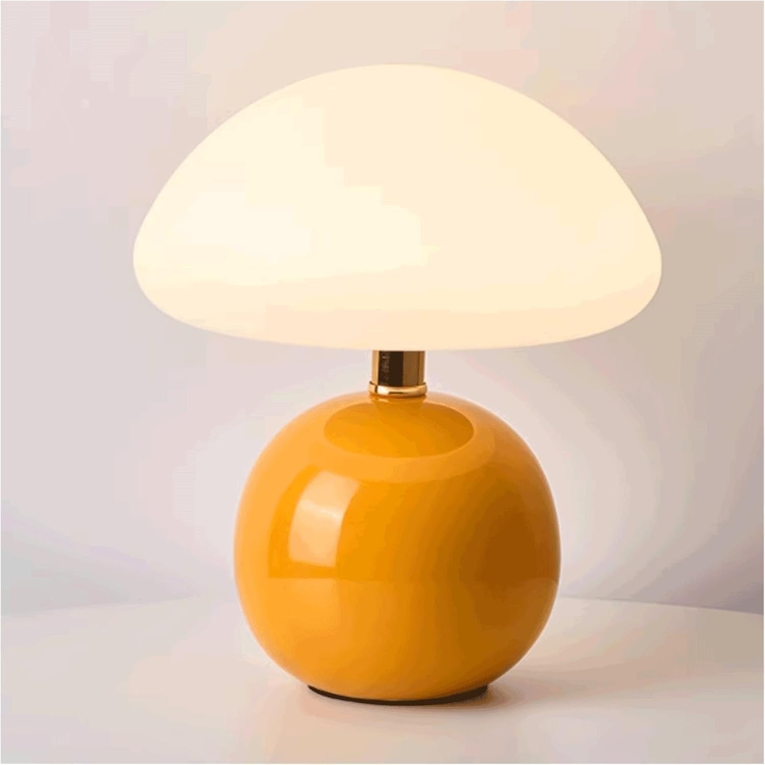 DFAEEKIYO Bedside Lamps Fashion Desk Lamp Ceramic Table Adjustable Button Reading Light(Yellow)