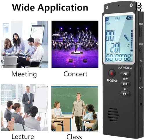 Image of DDLC 8GB Professional Digital Audio Voice Recorder with LCD | HD Noise Reduction | Voice Activated Recording | A-B Repeater and Long-Time Recording Capacity for Students & Professionals