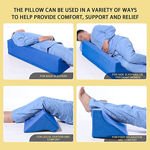 34in Bed Wedges & Body Positioners, 30 Degree Wedge Pillow for Side Sleeping/After Surgery, Triangle Foam Bed Wedge Pillow with Blue Machine Washable Cover, for Pregnancy, Back, Leg Pain Relief 6 34in Bed Wedges & Body Positioners, 30 Degree Wedge Pillow for Side Sleeping/After Surgery, Triangle Foam Bed Wedge Pillow with Blue Machine Washable Cover, for Pregnancy, Back, Leg Pain Relief - Image 7