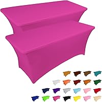 Vista 19 de IVAPUPU - Mantel de elastano para mesas rectangulares, ajustado, elástico, lavable, protector de mesa para eventos, fiestas, bodas, cócteles, Negro