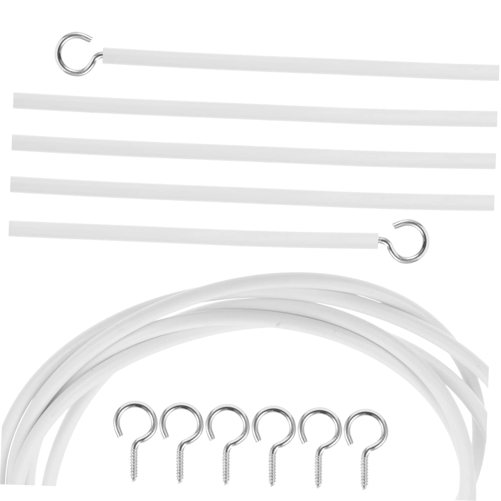 Levemolo DIY Wire Cable Kit for Curtains 2m Spring Rope Loop Hook Kit Easy Install