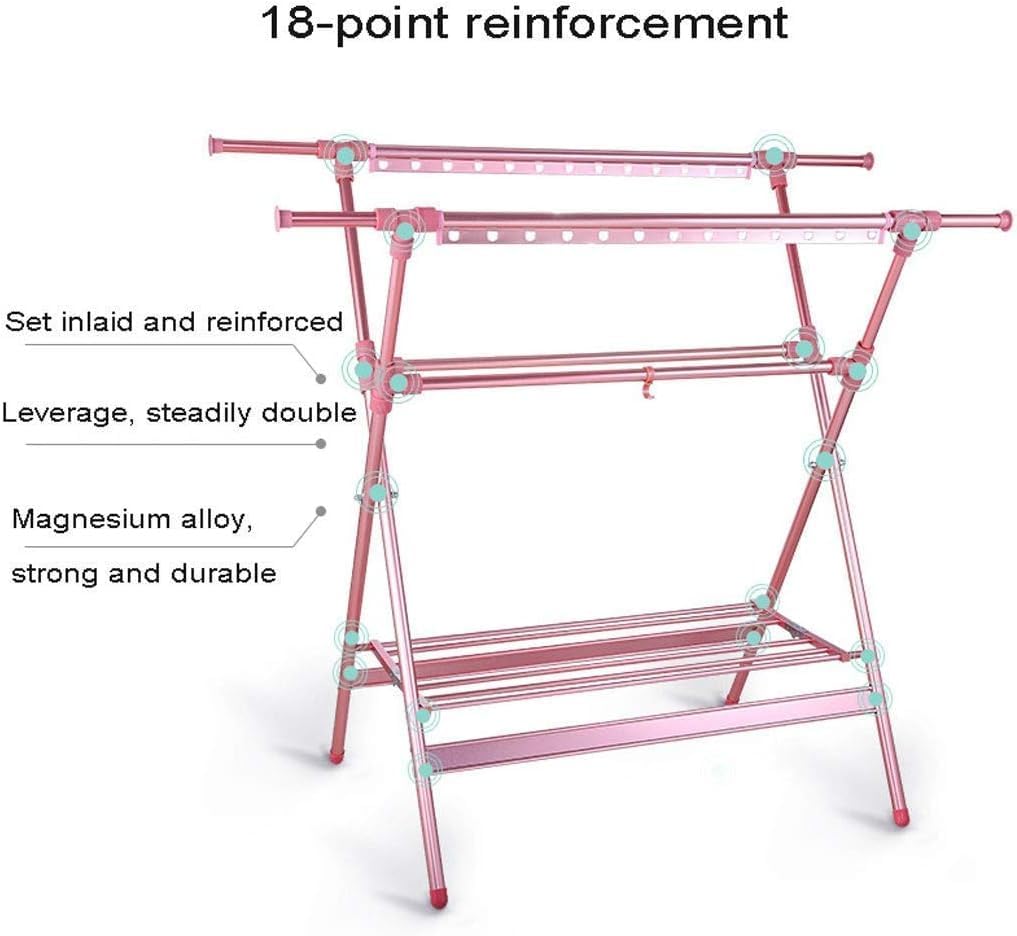Laundry Rack Clothes Drying Rack Clothes Airer Adjustable Clothes Drying Racks Airer Folding Drying Rack Multifunction Clothes Drying Standing With 26 Holes Shoes Rack Clothing Drying Rack Clothes D
