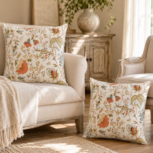 Image of Clasiko Cotton Cushion Covers Set of 5; 16x16 Inches; Floral Fantasy