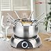 Clatronic FD 3516 Fondue eléctrica, 8 comensales, Acero Inoxidable, Plateado, 18.5 cm