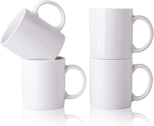 Miniatura 1 de Tazas de sublimación en blanco, tazas de sublimación de cerámica blanca de 12 onzas, tazas a granel para café, leche, café con leche, cacao