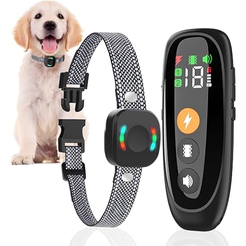 Dog Training Collar,2800FT for 8-120lbs,Dog Shock Collar with Remote, Electric Collar 4 Training Modes Beep,Vibration,Shock,Dog Finder,E-Collar Rechargeable Waterproof Large/Medium/Small (Collar 1PC) Cover