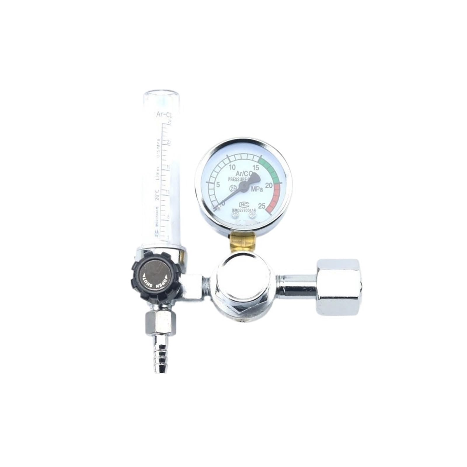 Reduktor do gazu 0-25MPA G5/8 Argon Regulator Mig Tig-Meter odporny na wstrząs odporny manometr(TYPE A)