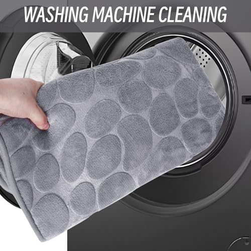 Tapis de bain minimaliste antidérapant texturé format L 80 cm - 5
