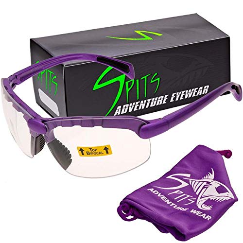 Spits Adventure WearSpits Eyewear C2 Bottom Magnifying Hunting Shooting Bifocal Safety Sunglasses, in Purple Frame