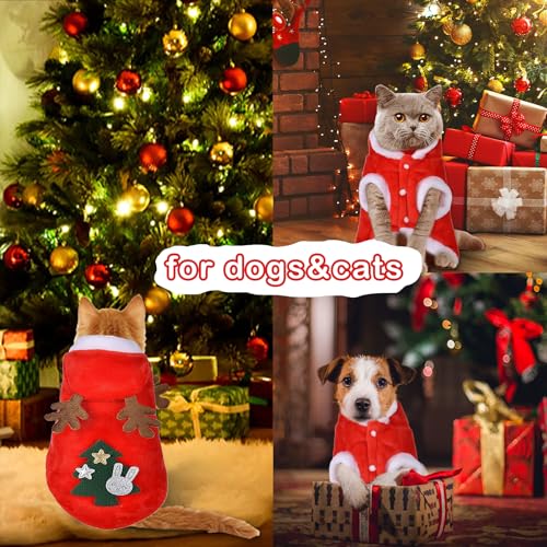 Hunde Weihnachtskostüm, Hundekostüm Weihnachten, Christbaum Hundemantel für Kleine Mittel Große Hundebekleidung Weihnachtsmütze, Weihnachtsbaum Kostüm für Hunde, Weihnachtspullover Haustier Hoodie