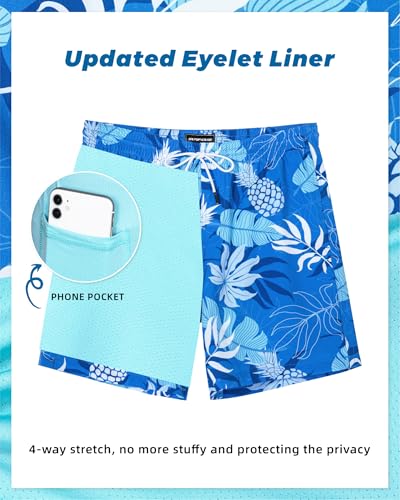Image of SURF CUZ Mens Swim Trunks with Compression Liner Swim Shorts 7 inch Swimming Trunks Stretch 7 Inch Swim Suits Quick Dry