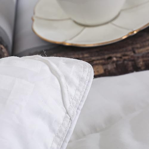 Miniatura 5 de SNOWMAN Edredón ligero de plumón de ganso 93% tamaño King, relleno de edredón esponjoso de calidez media, carcasa de 100% algodón egipcio, potencia