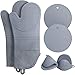 n/a 6pcs/Set Heißer Ofenhandschuhe Back-Anti-Heiße-Handschuhe resistente Isolationsblockofen Mikrowellen-Silikonmatten-Küchenwerkzeuge (Color : Gray, Size : One size)