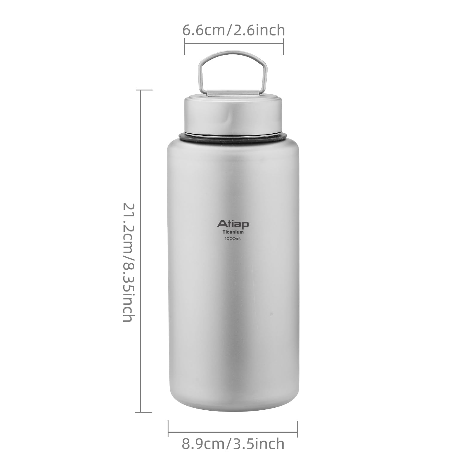 Bouteille d'eau en titane ultra légère et étanche pour camping, randonnée (1000 ml)