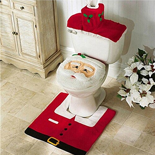 Juego De Funda Y Tapete Para Asiento De Inodoro, Muñeco De Nieve