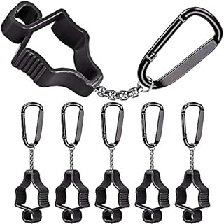 SELEWARE 5 Pack Non Slip Glove Grabber Clip Holder Work Safety Clip Glove Keeper, Guard Labor Worker Glasses Helmets Hanger Clamp Grabber Catcher with Metal Belt Clip, Black
