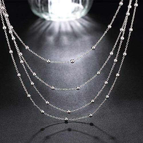 Colliers superposés perles rondes argent 925 ras du cou tendances