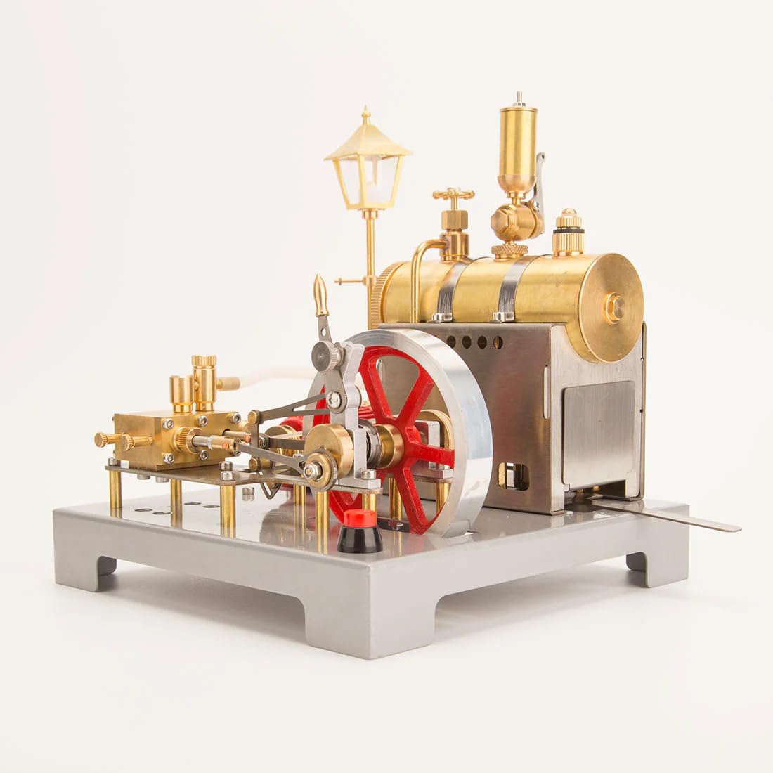 RETROL SE-02 silniki parowe, modelarstwo, do eksperymentów fizycznych, 100 części, poziomy kocioł obrotowy, w pełni metalowy, silnik Beam Steam Engine z generatorem i latarnią uliczną