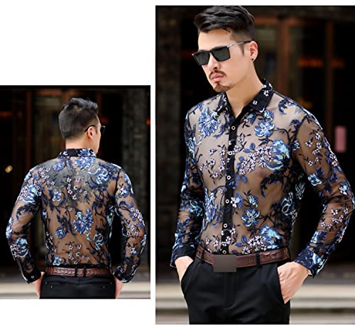 Mens Long Sleeve Casual Leisure Button Down Shirts Tops3