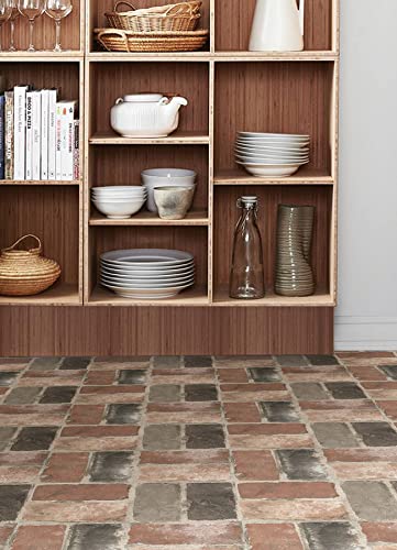 Floorpops Harvard Brick Red Peel & Stick Floor Tiles #TOP2