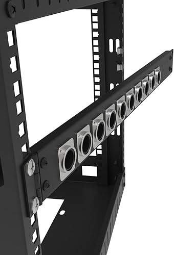 Miniatura 5 de Jingchengmei Panel de conexión con bisagras de 12 puertos, pasosorificios, conectores tipo D de 1U de 19 pulgadas para montaje en rack, audio con