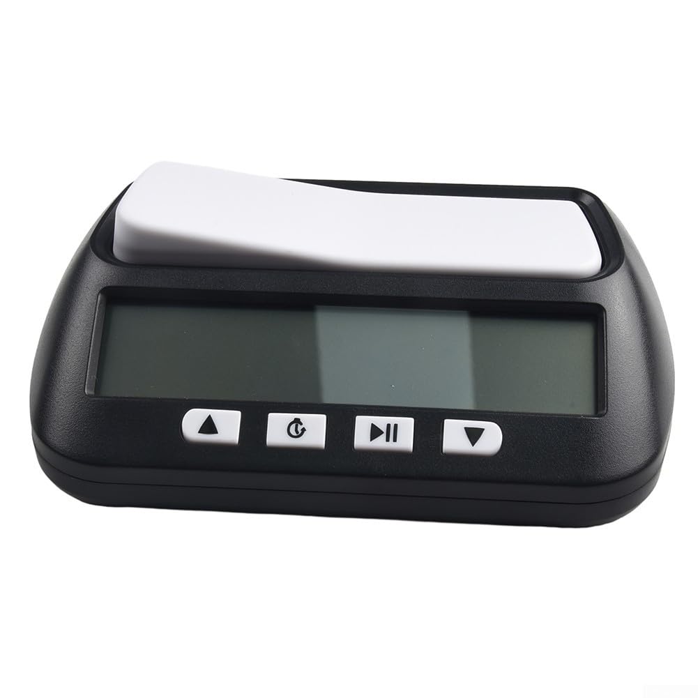 Orologio digitale compatto per conto alla rovescia da tavolo, cronometro, timer per tornei, per scacchi e giochi da tavolo per 2 giocatori (nero)