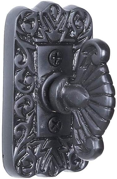 Plane Victorian Wireless Twist Doorbell | Vintage Mechanical Hand-Turn Doorbell | No Battery No Wiring | Classic Decorative Door Chime for Home Entrance (Black)
