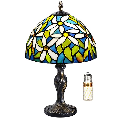 Spardar Lámpara Tiffany, Lámpara de Mesa de Estilo Tiffany para Mesita de Noche con Pantalla de Lámpara De Vidrieras Hecha a Mano, 3 Modos de Iluminación, para Sala de Estar, Dormitorio, Oficina
