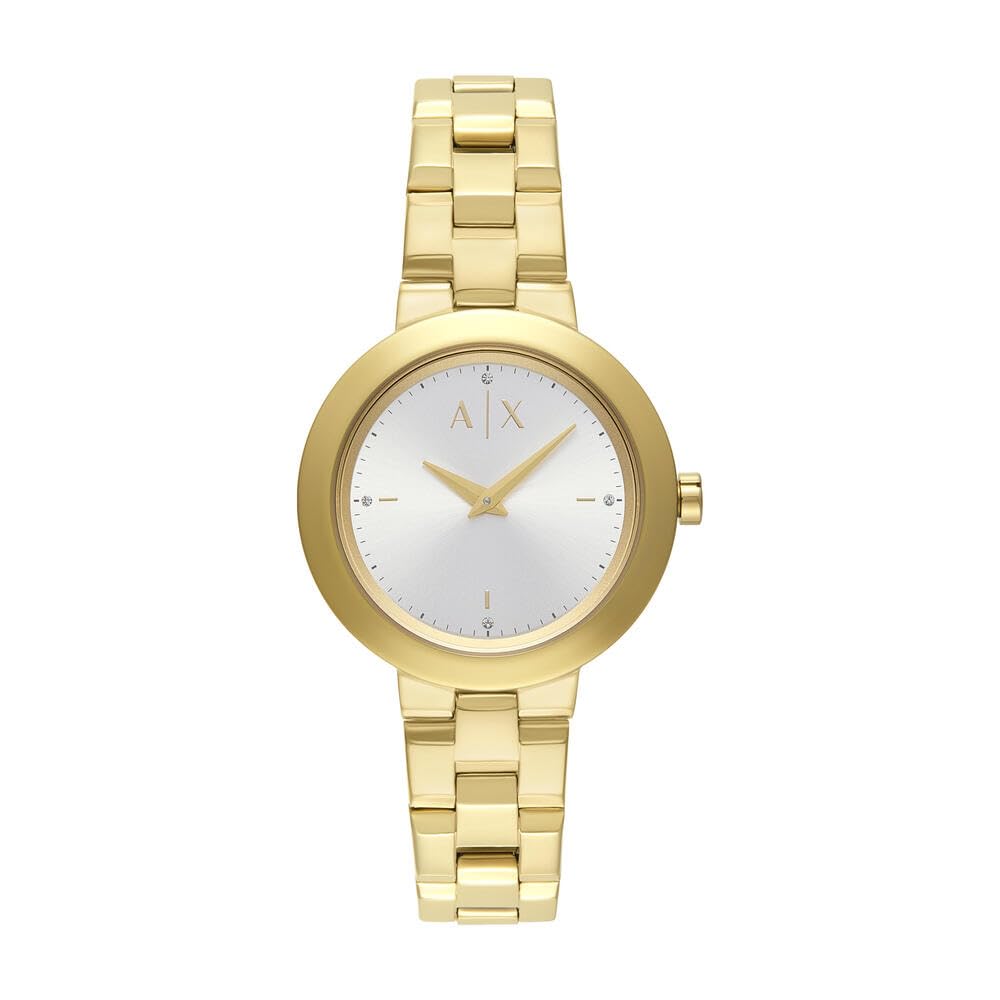 Armani Exchange Multicolored Two-Hand Gold-Tone Stainless Steel Watch