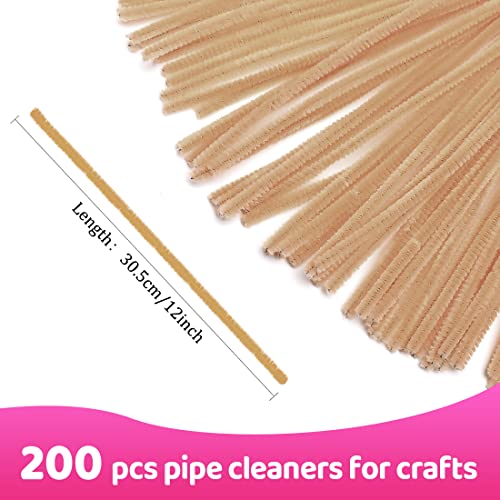 Image of Praisebank Skin Color Pipe Cleaners for Crafts, 200pcs, Chenille Stems for DIY Projecets, Arts & Crafts Supplies for Festival Party Decorations