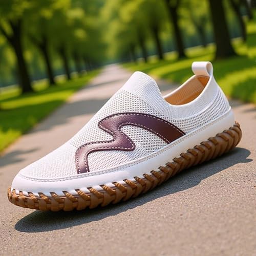 Men's Genuine Leather Loafer Shoes Slip on Soft Walking Shoes Perforated Driving Shoes, Lightweight and Breathable4