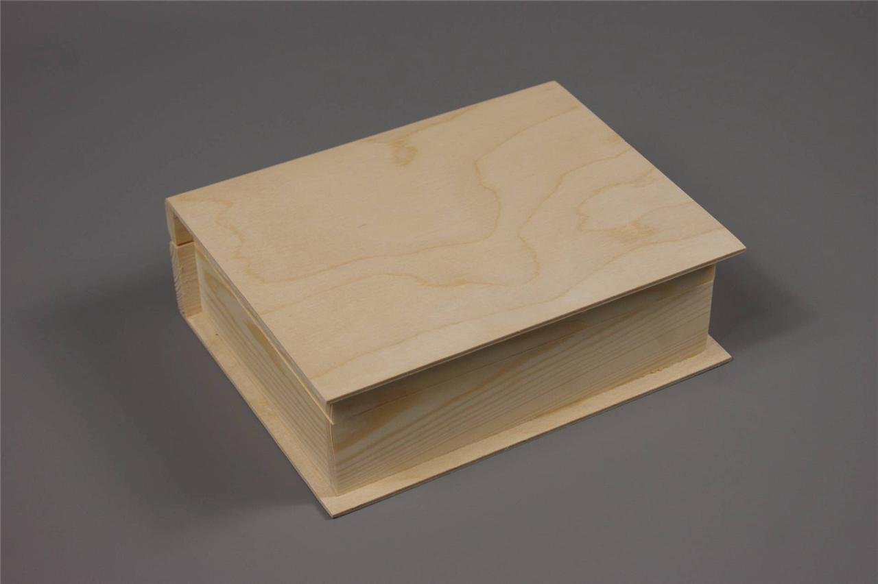 Decocraft Plain Wood Wooden Box Hinged Jewellery Large Book Box Decoupage (Pd4l)