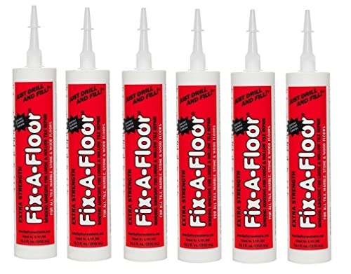 Fix A Floor Extra Strength Floor Tile Adhesive – 6-Pack Vinyl Floor Adhesive for Hollow Tiles, Laminate, Creaking Wood & More – Versatile Injector Solution, 300ml Standard Bottle