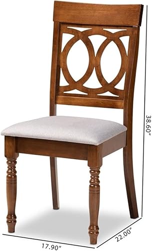 Miniatura 3 de BOWERY HILL Juego de sillas de comedor de 4 piezas de madera con acabado gris y marrón