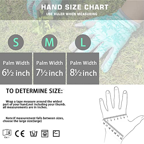 Kldollar Leather Gardening Gloves For Women, Breathable Spandex & Thorn Proof, Garden Gloves For Weeding, Planting, Digging, Flexible Touch Screen Grip - Medium Green #TOP5