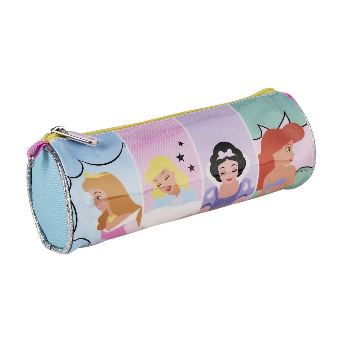 CERDÁ LIFE'S LITTLE MOMENTS 2100003839, Estuche Escolar Redondo De Niña Princesas Disney Portatodo Con Apertura Cremallera Licencia Unisex Niños, Rosa (Pink), 2100003839