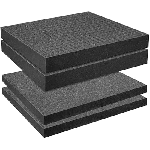 4 Pcs Pick Apart Foam Insert, 2 Size Pre Cube Sheet Foams with Bottom Use