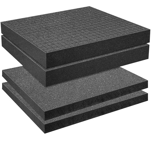 Image of 4 Pcs Pick Apart Foam Insert, 2 Size Pre Cube Sheet Foams with Bottom Use | 16 Inch Length Tool Box Foam, Elastic Packing Foams for Board Game Box Cases Storage Drawer