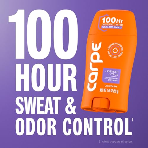 Image of Carpe Underarm Antiperspirant for Women - 100 Hour Sweat & Odor Control - Lavender Deodorant - Clinical Deodorant for Women - Lavender Citrus - 2 Pack
