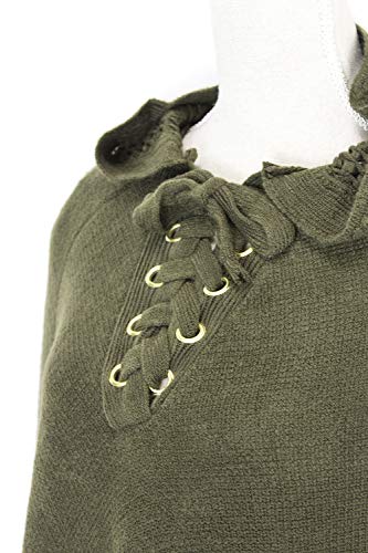 Styles I Love Women Fringed Lace Up Hooded Poncho Pullover Cardigan Soft Wrap for Winter Season3